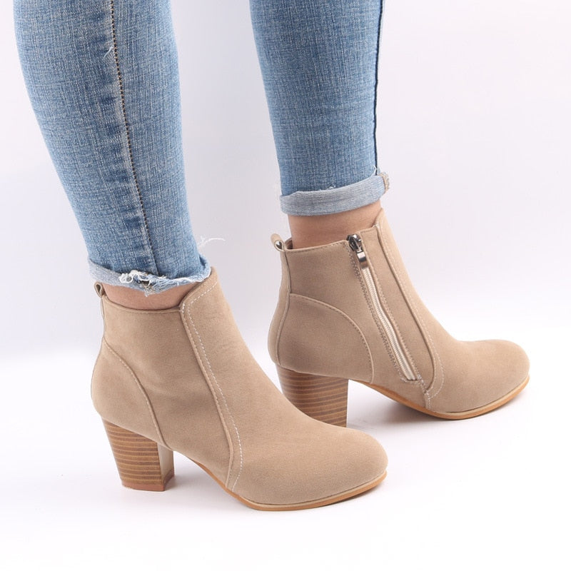 comfortable low heel ankle boots