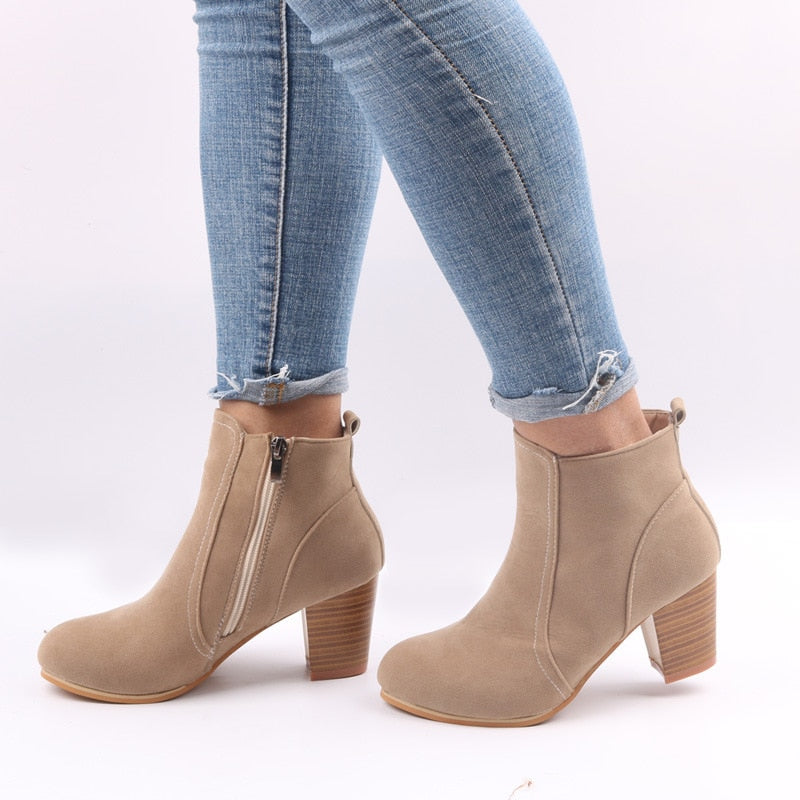 comfortable low heel ankle boots
