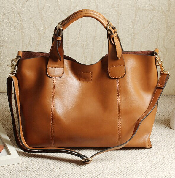 Genuine Leather Hasp Composite Handbag - Clearance Sale - Pluto99