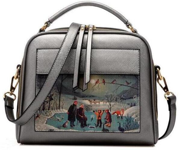 Casual Oil Picture Pattern Shoulder Bag