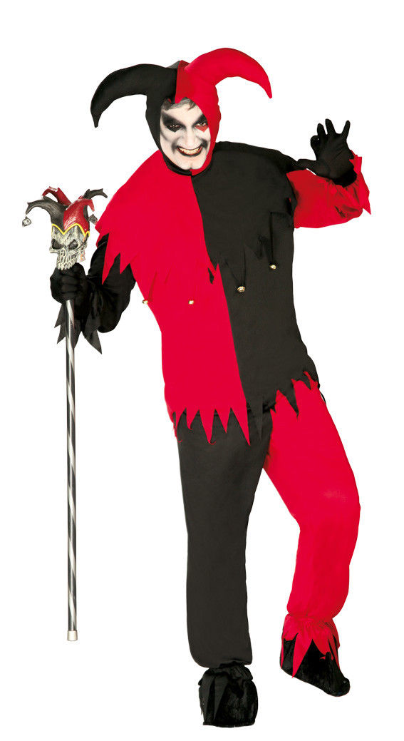 Evil Jester Costume Adult Scary Halloween Outfit Fancy Dress Clothing Shoes And Accessories Men 6357