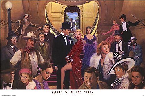 Gone With The Stars by Clement Micarelli 36x24 Art Print Poster Hollywood Movie Stars