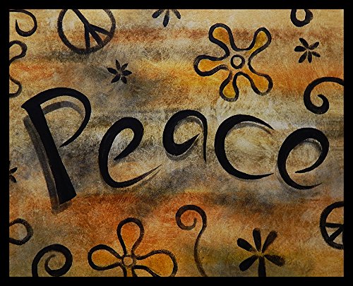 FRAMED Peace Sign Design by Ed Capeau 30x24 Giclee Edition Art Print Poster Wall Decor Country Contemporary Retro Vintage Playful Motivational