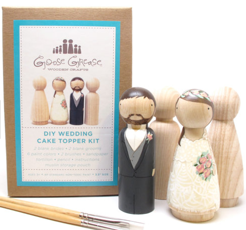  Wedding  Cake  Toppers Do It Yourself Kit  Peg Doll Set 