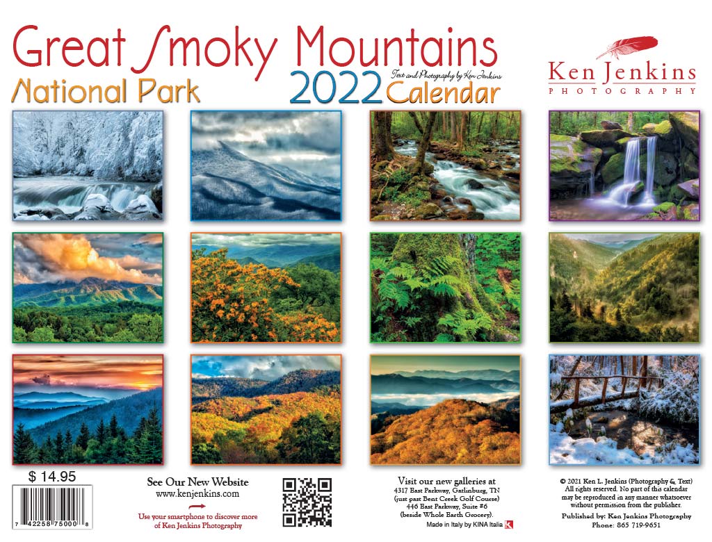 2022 Great Smoky Mountains National Park Calendar - Ken Jenkins Photography