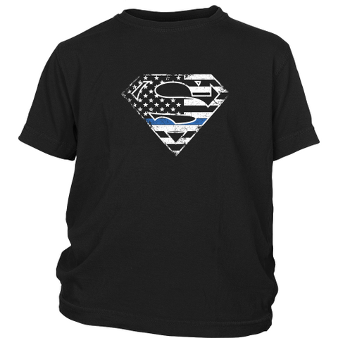 thin blue line superhero shirt