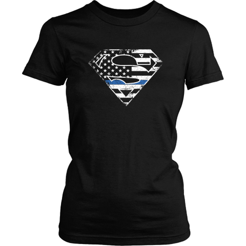 thin blue line superhero shirt