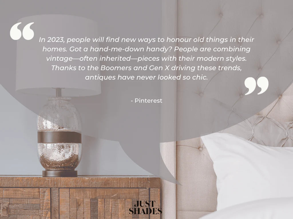 A quote from Pinterest related to recent emerging interior design trends in 2023