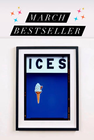 ICES, blue colour blocking typography photography.
