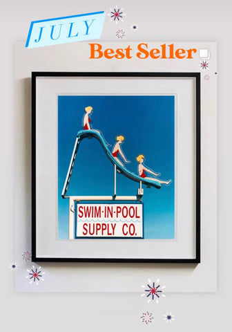 Swim-in-Pool Supply Company, blue sky sign photography.