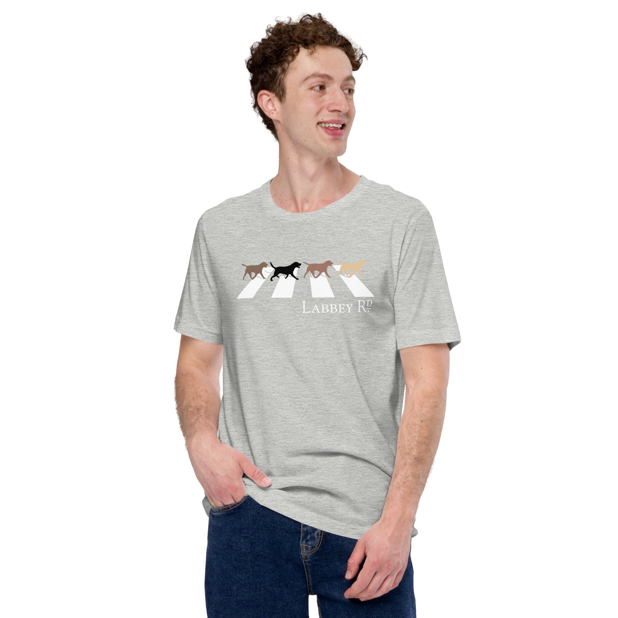 Men's and Unisex Light heather shirt design with four different ...