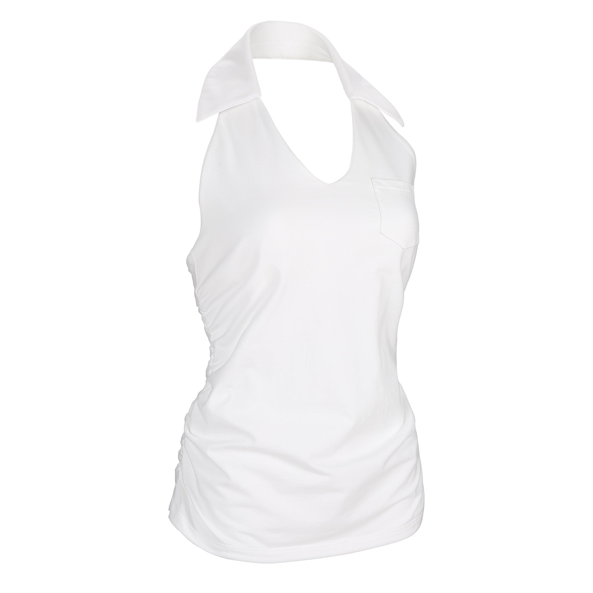 white cotton halter top