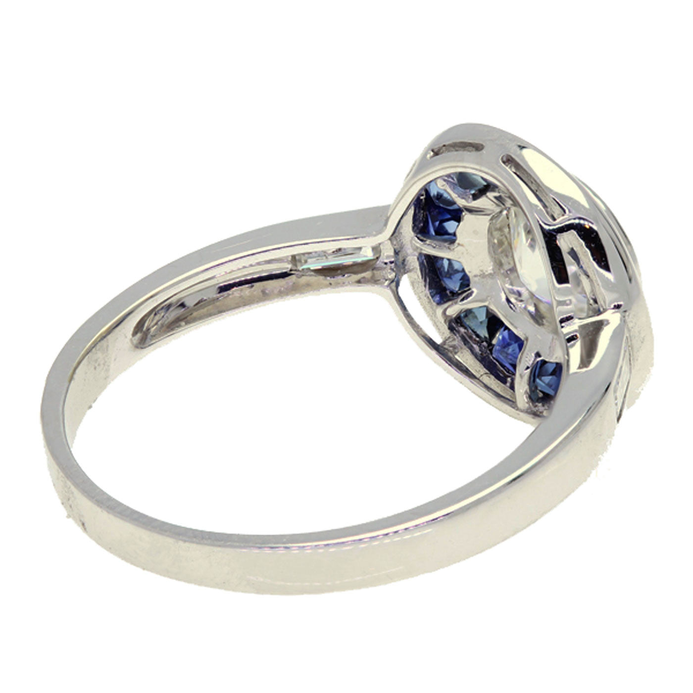 Art Deco Style 18K White Gold Diamond and Sapphire Ring#N#– The Antique ...