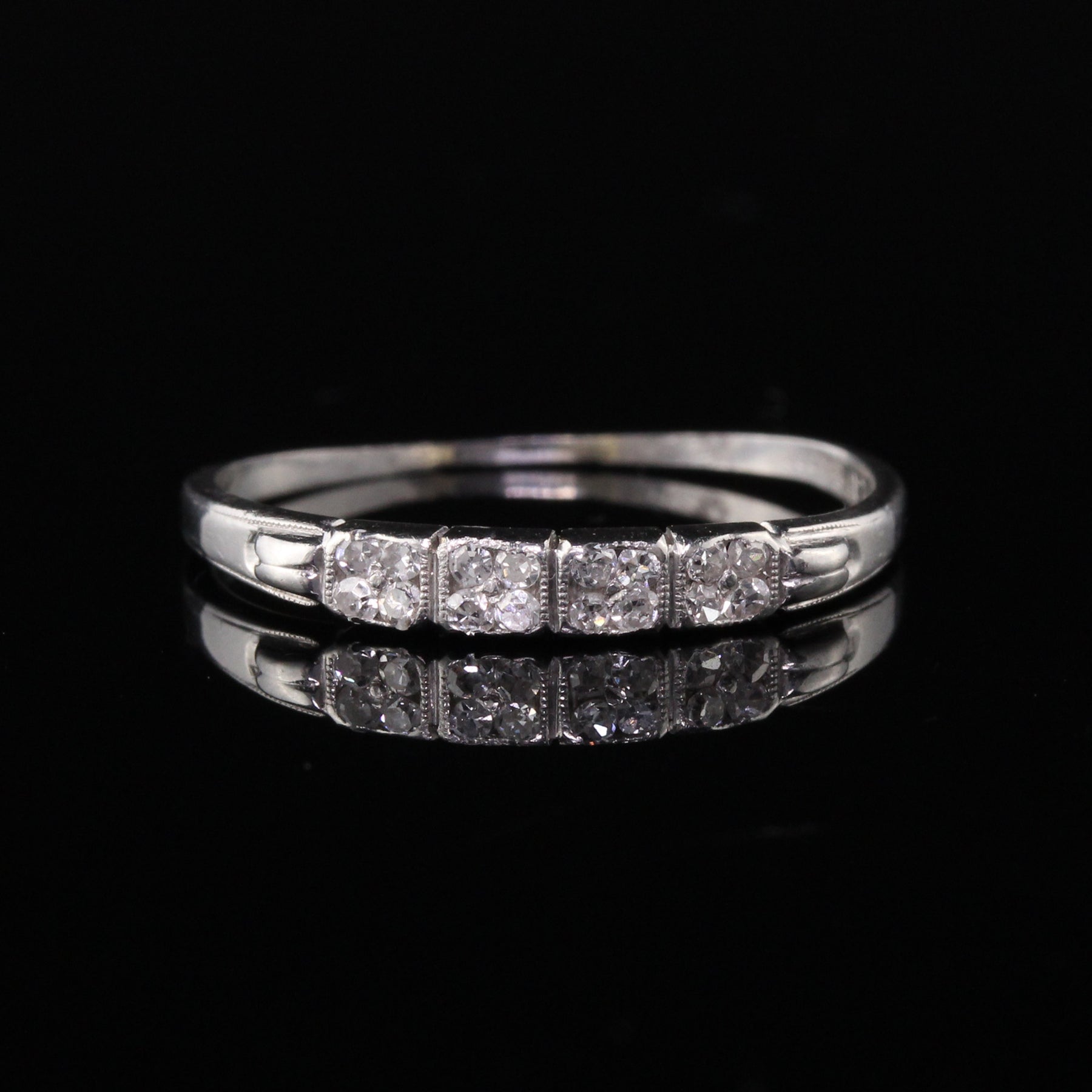 Antique Art Deco Platinum Diamond Half-Eternity Wedding Band – The ...