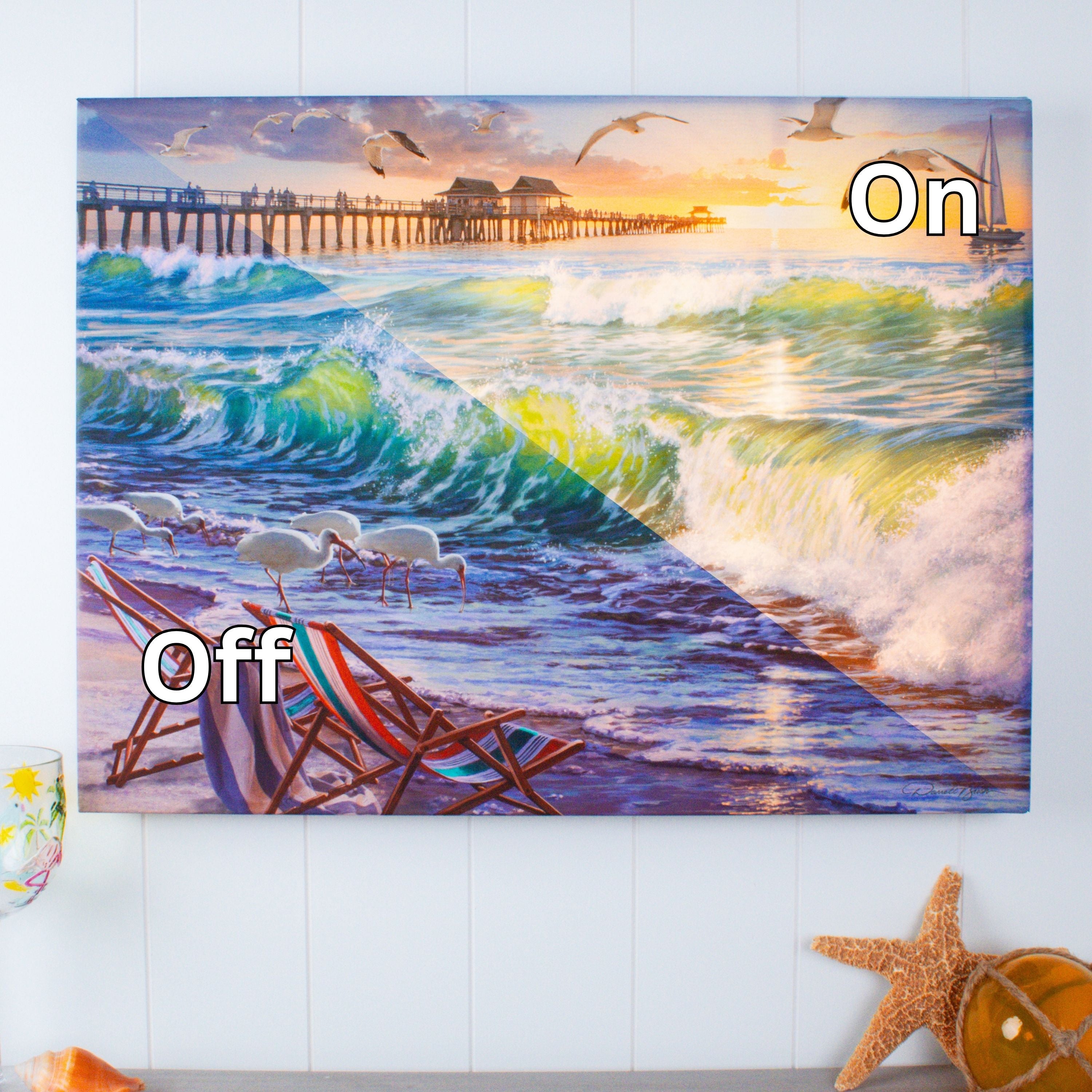 Seaside Escape 18x24 Fully Illuminated LED Wall Art