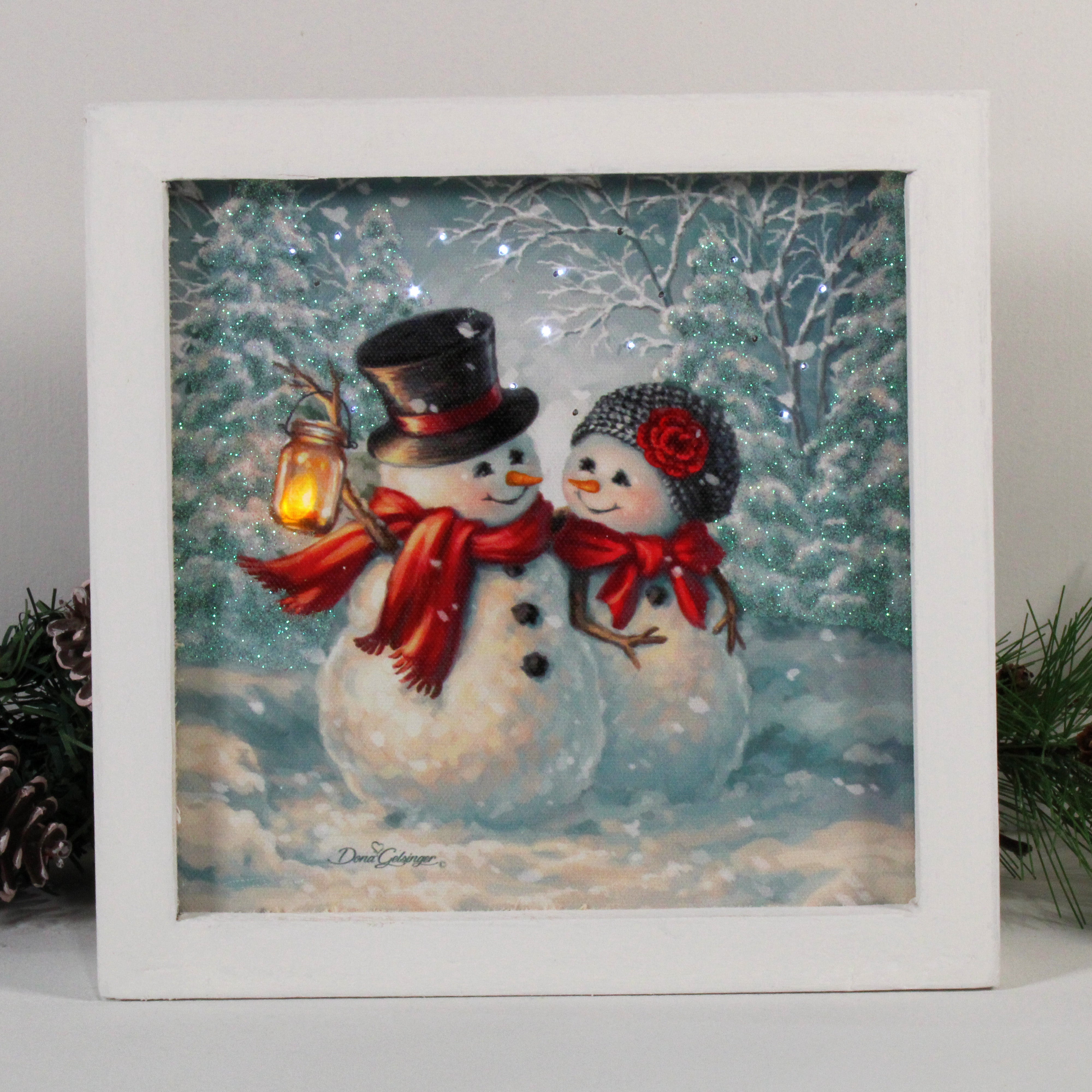 Together for Christmas 16x20 Fiber Optic Canvas | Glow Decor