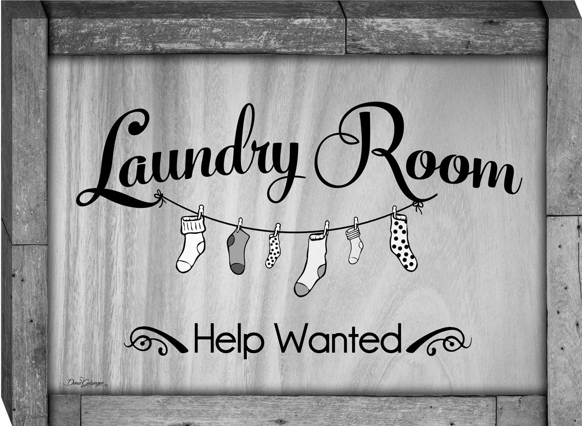Laundry Room Help Wanted Canvas Wall Art | Glow Decor