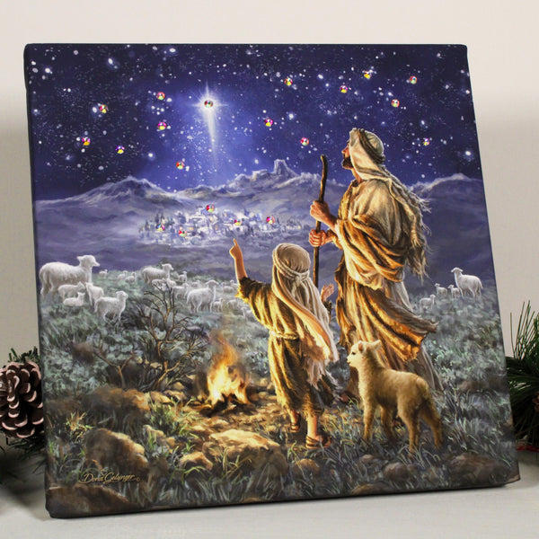 Shepherds Keeping Watch Pizazz Print with Dazzling Crystals