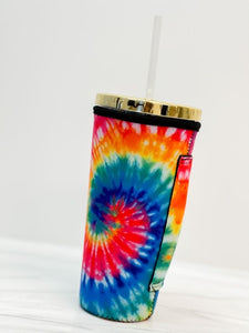 Insulated Cold Cup Sleeve With Handle Tie Dye Prep Obsessed Wholesale
