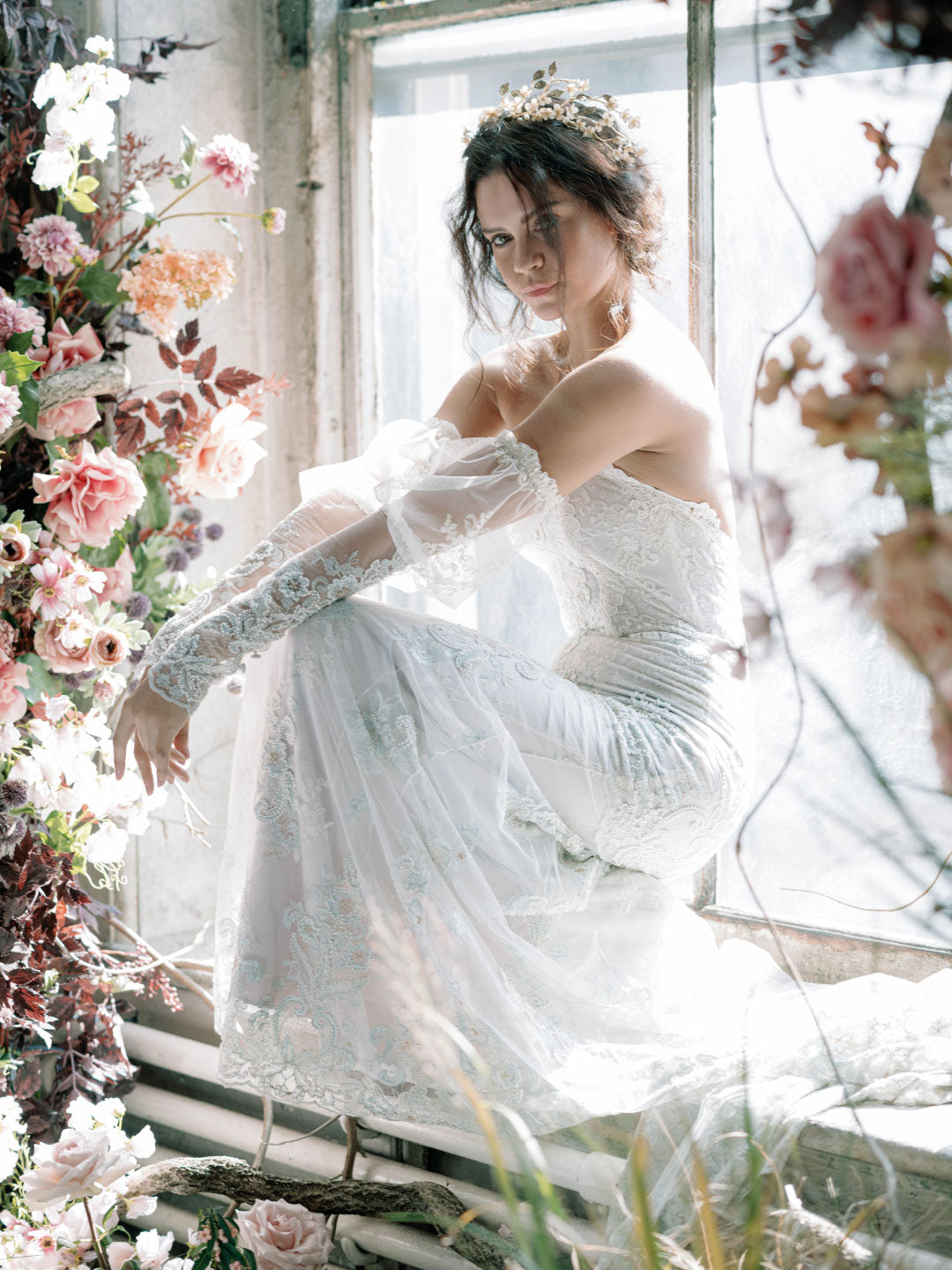 Aquamarine Claire Pettibone Adorned Couture Wedding Dress Collection