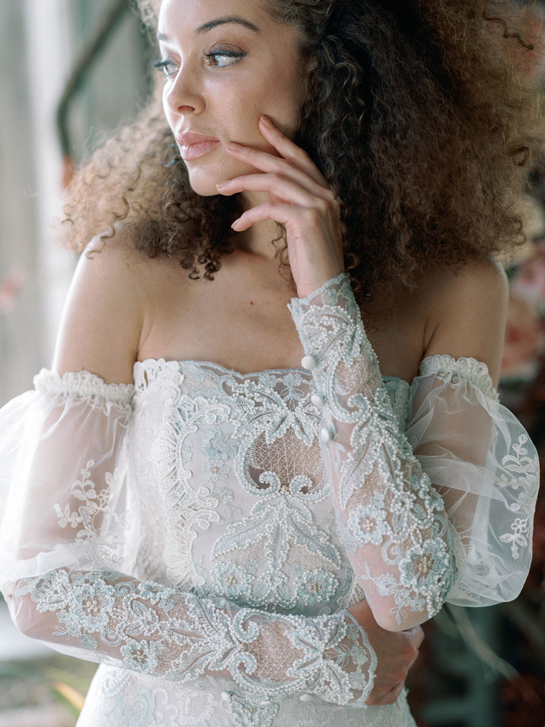 Aquamarine Claire Pettibone Adorned Couture Wedding Dress Collection