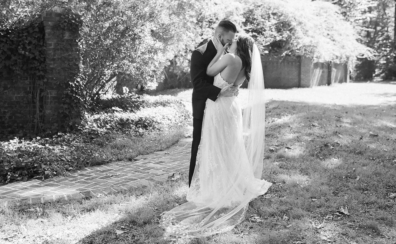 Bride and Groom Embrace