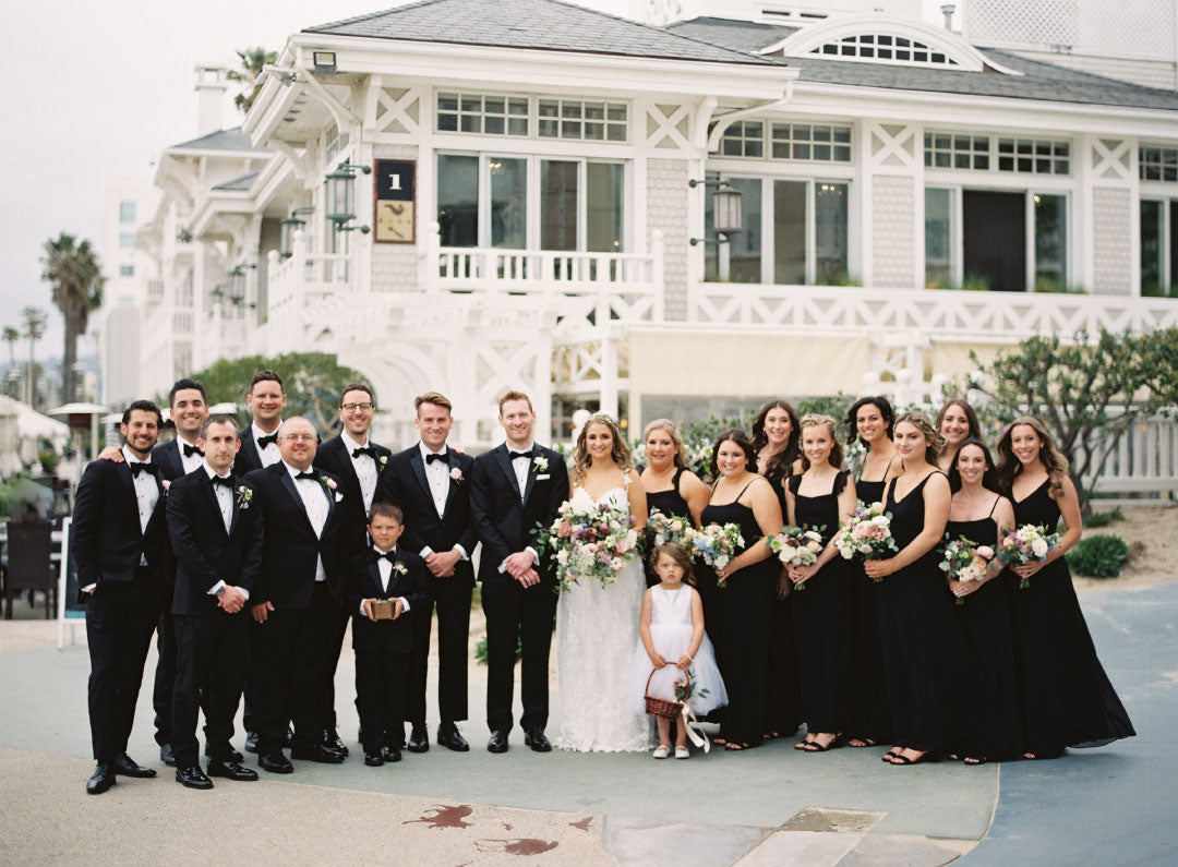 Bride and Groom with Wedding Party