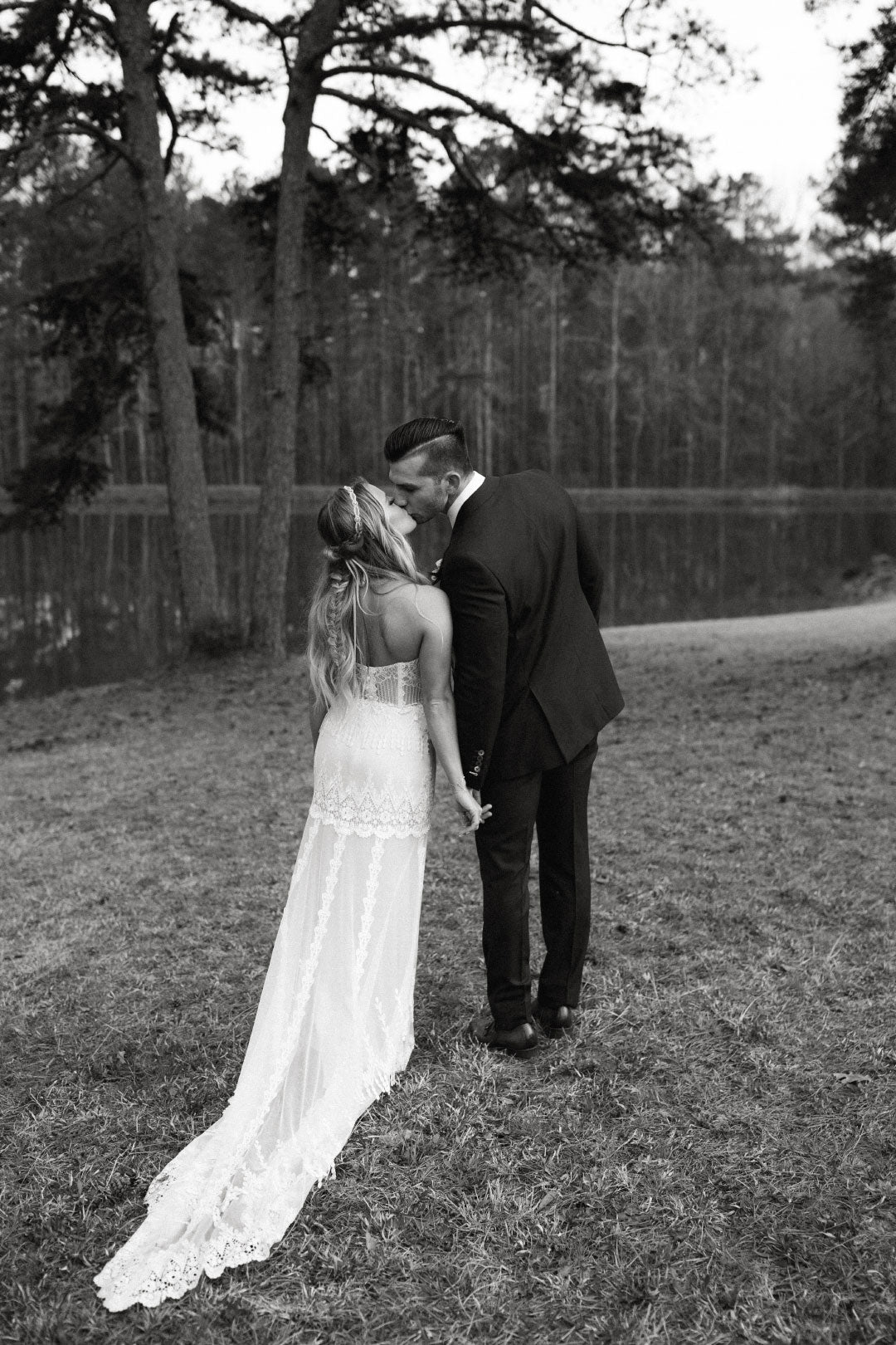 Bride and Groom in Black and White photo