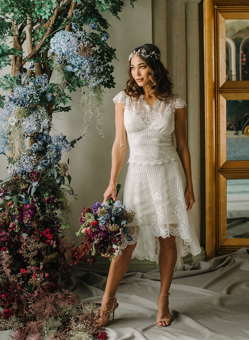 Antoinette HI-Lo Lace Skirt Claire Pettibone Ready to Wear Bridal Separates