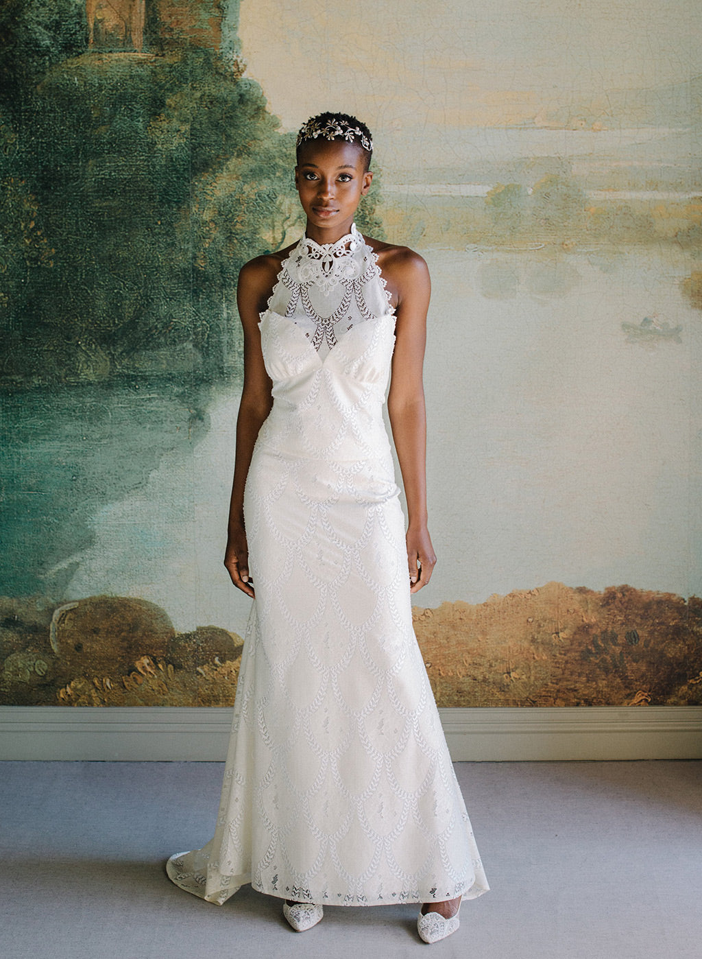 Calypso Lace Halter and Long Skirt Claire Pettibone Ready to Wear Bridal Separates