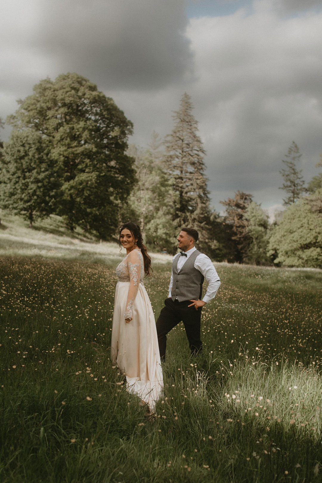 Bride and Groom posing for wedding photo