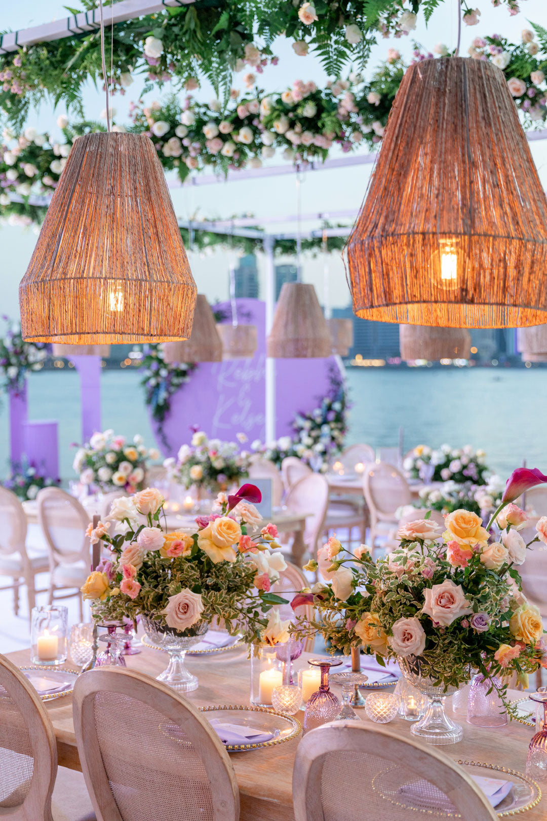 Colorful wedding table top 