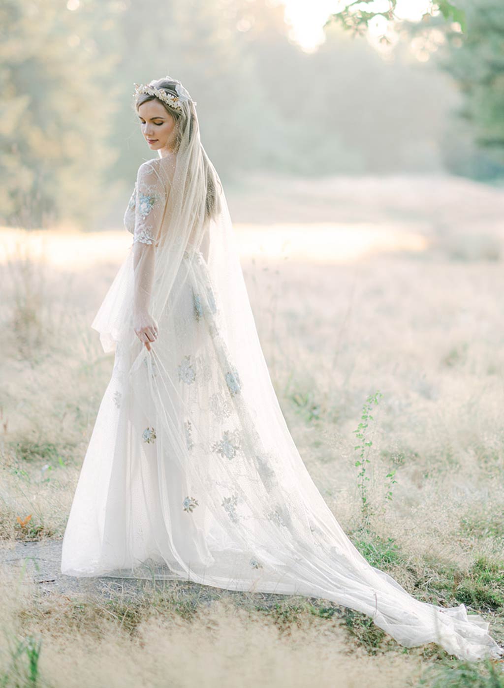 Enchanted Rose Bridal Cape by Claire Pettibone Veil - Juliet