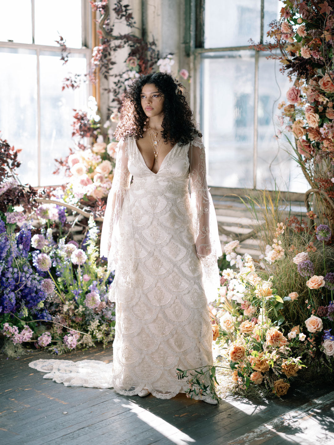 Amethyst Light as Air A-line Wedding Dress by Claire Pettibone