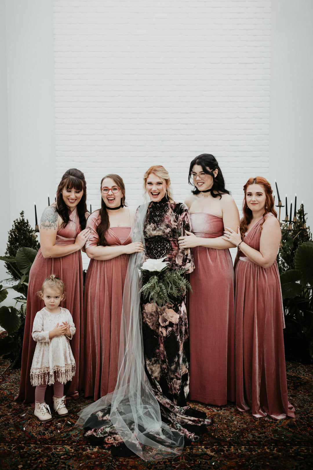 Bride with Bridesmaids'