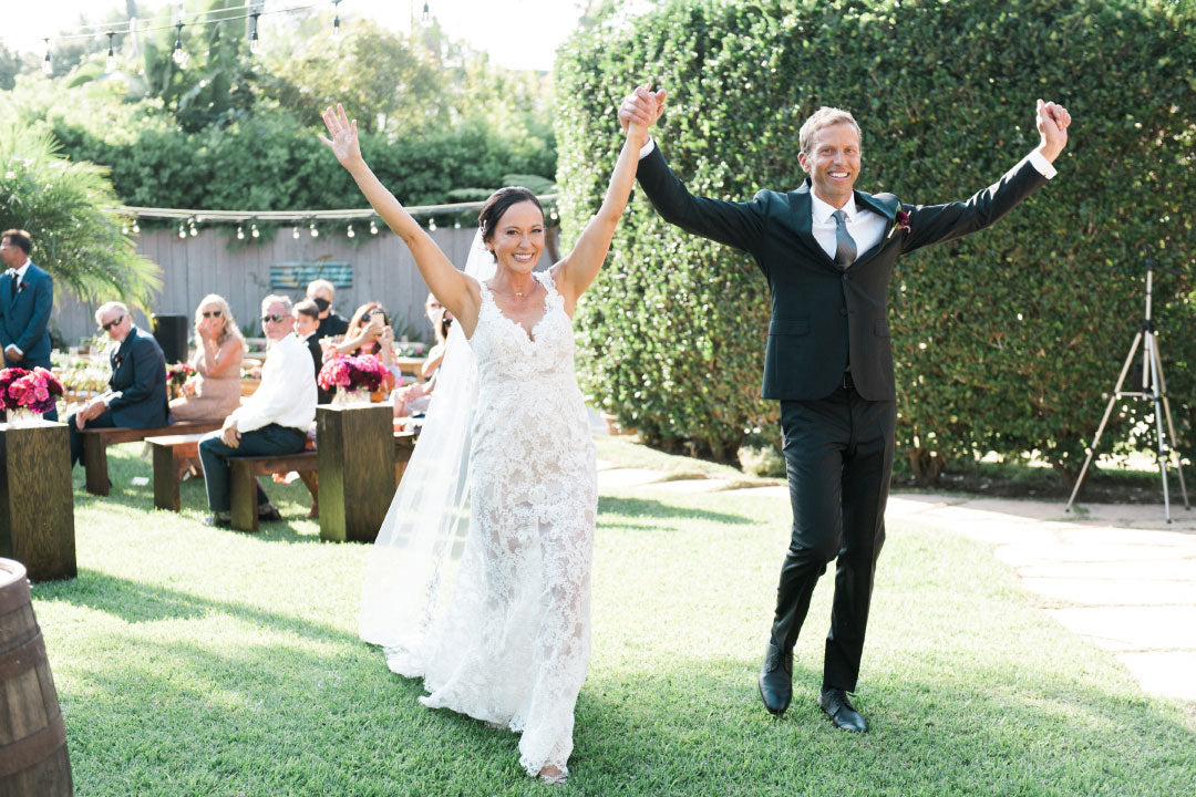 Bride and groom after wedding wedding vows