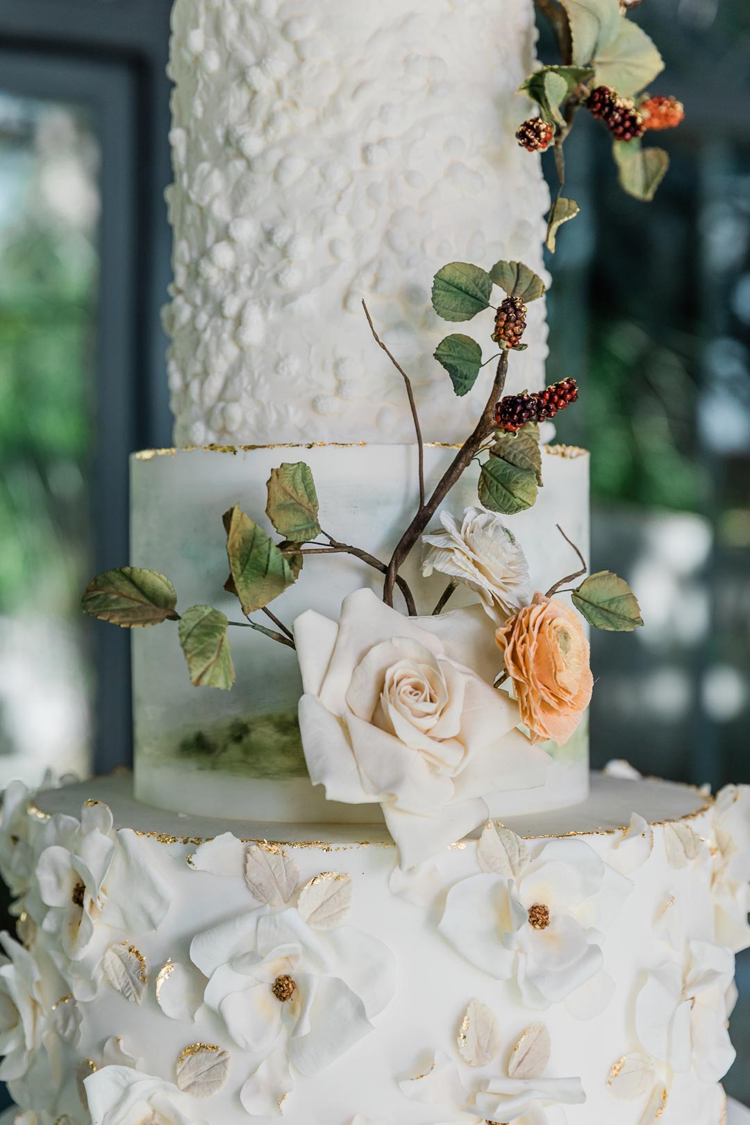 Wedding Cake with Floral decorations