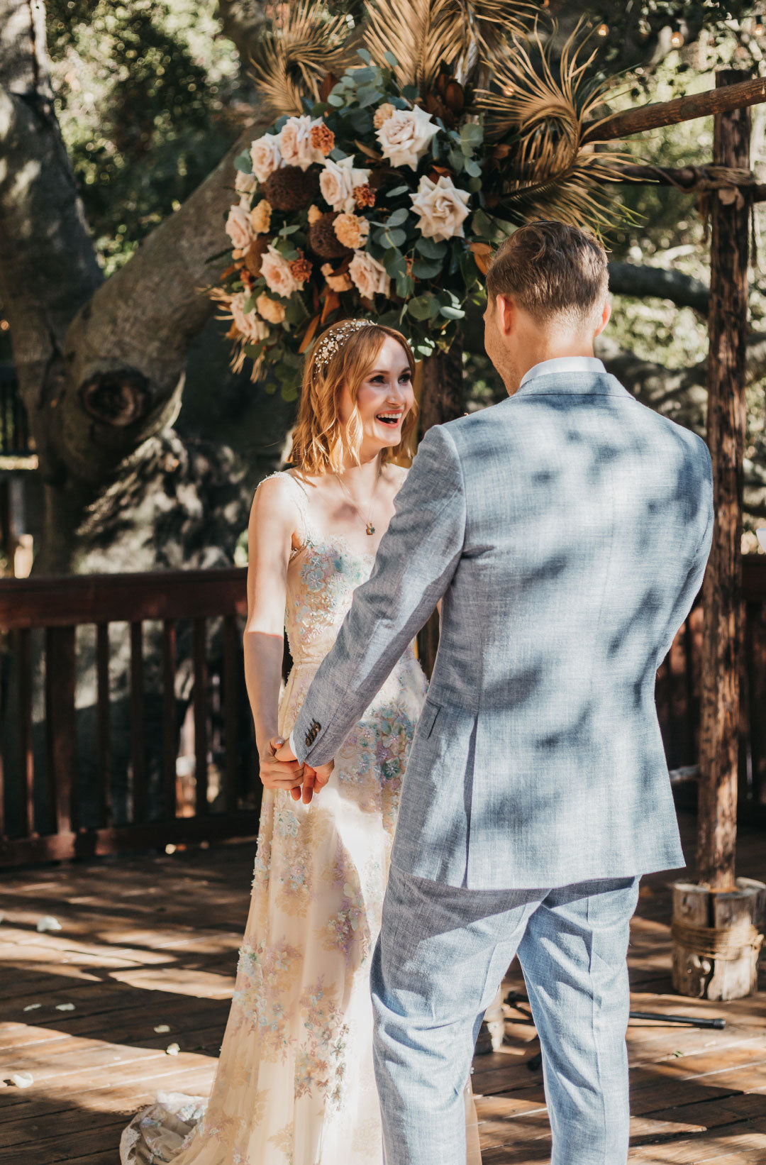 Bride and Groom see each other