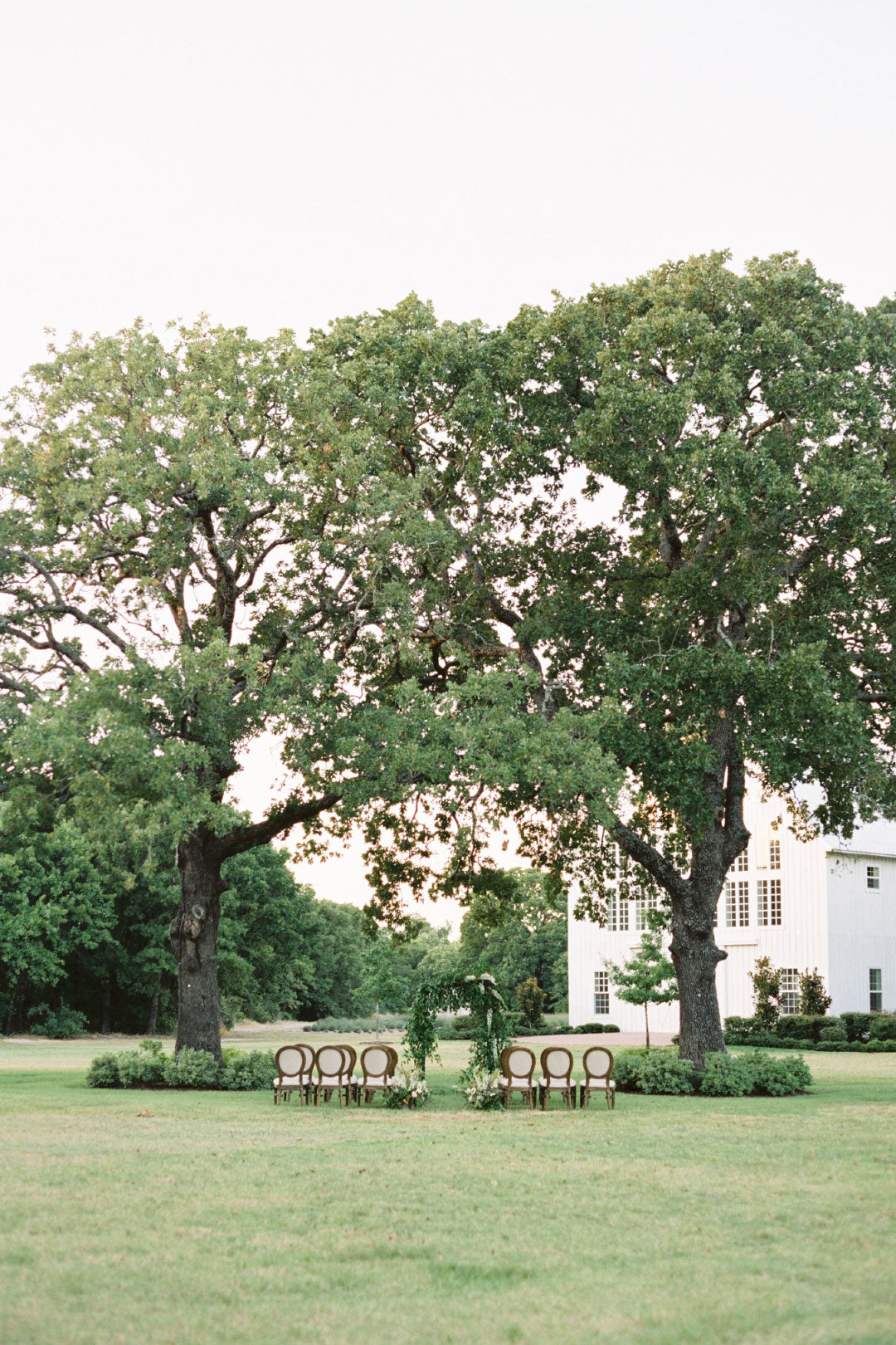 White Sparrow Barn Wedding Setting Outdoors