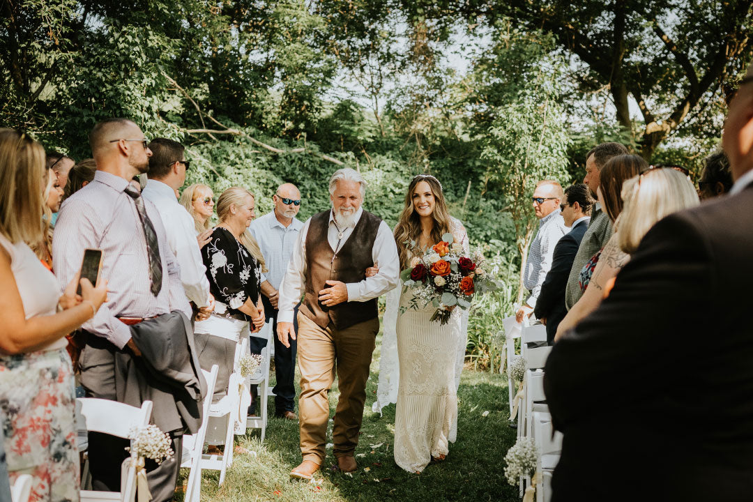 Bride and father walking the aisle