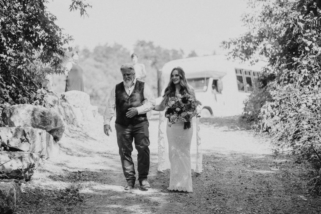 Bride and father walking the aisle