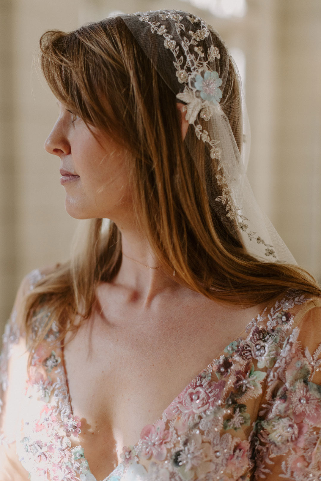 Santorini Wedding Dress Colorful embroidery