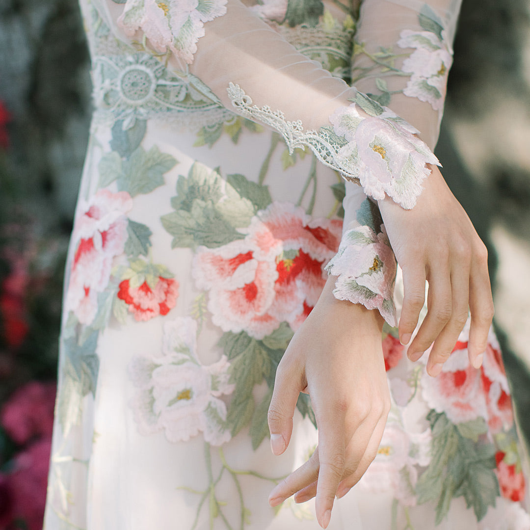 Flora Embroidered Wedding Dress by Claire Pettibone
