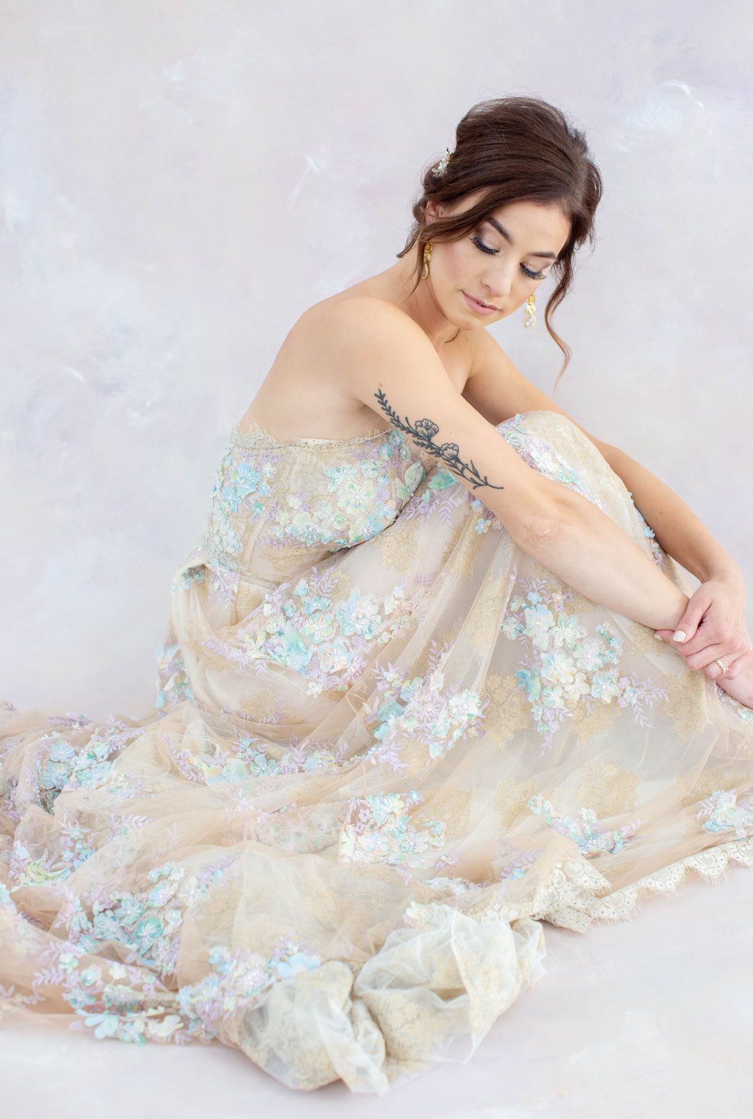 Ophelia Embroidered Wedding Dress by Claire Pettibone