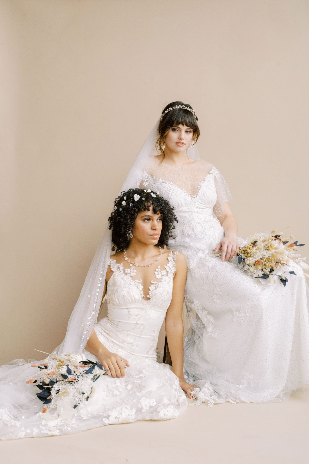 April and Soleil Wedding Dresses by Claire Pettibone