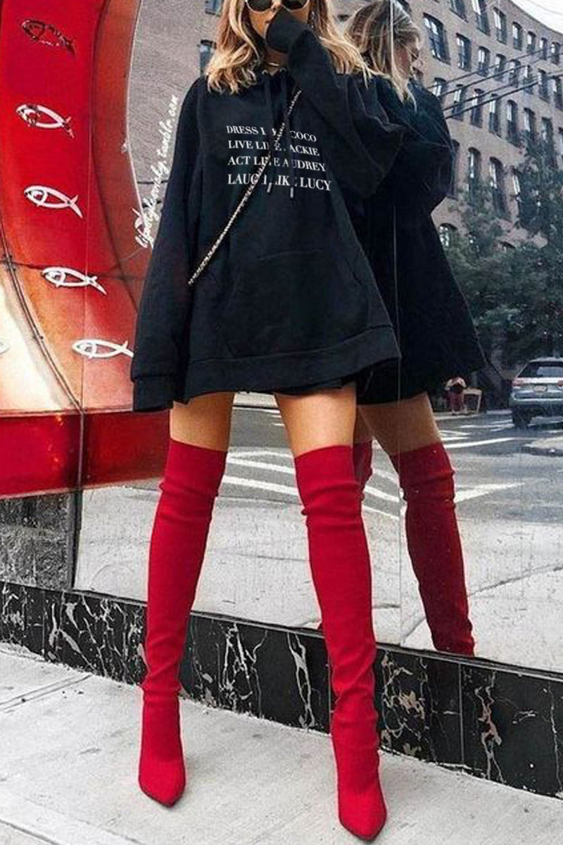 oversized red hoodie dress