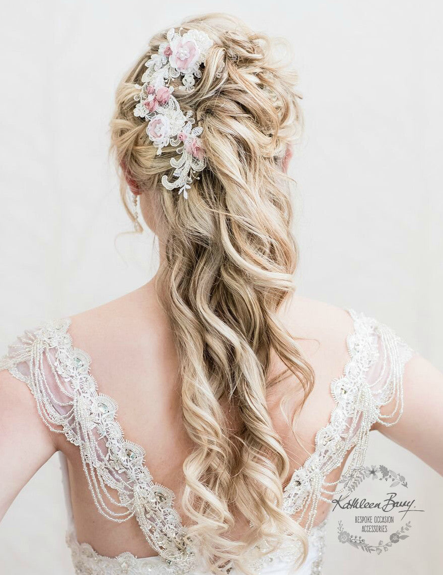 pink hair accessories for wedding