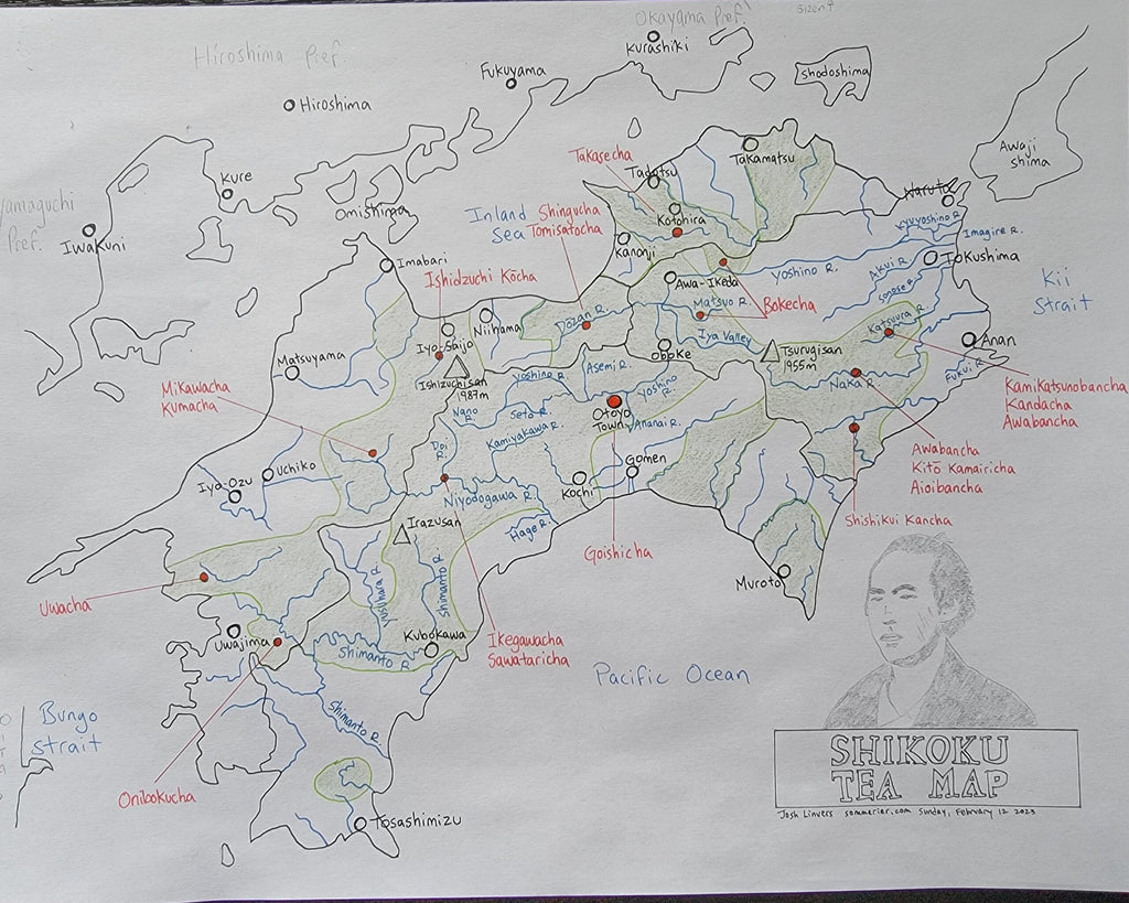 Shikoku Tea Map 