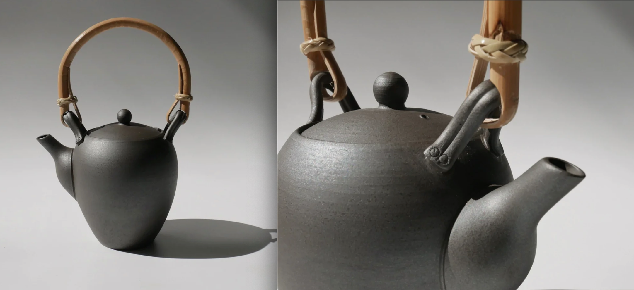 Nankei Pottery's dobin side-by-side
