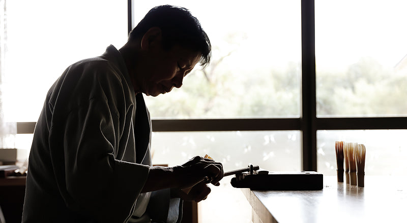 The chasen maker, Yasaburo Tanimura